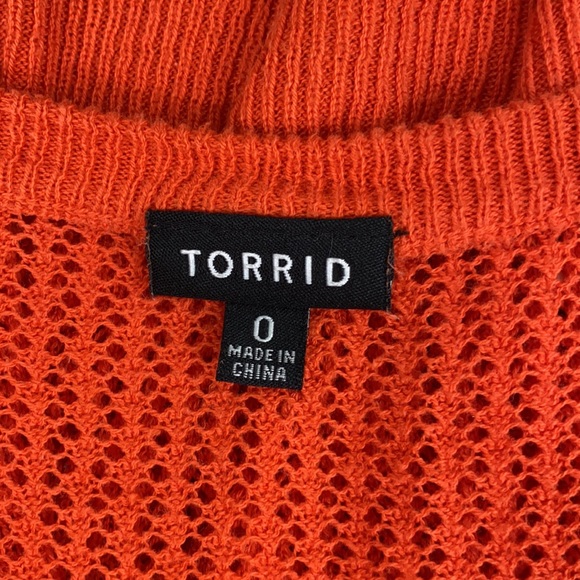 Torrid Red/Orange Open Weave Scoop Neck Sweater - Picture 11 of 13